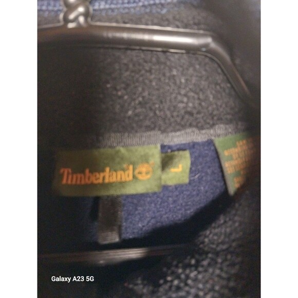 Men's Timberland Polartec Fleece Mock Neck Full Zip Jacket Blue Size Large - Picture 4 of 6